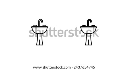 wash basin icon with white background vector stock illustration