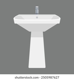 Wash basin sink illustration on gray background.