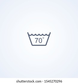Wash at or below 70°C, vector best gray line icon on white background, EPS 10