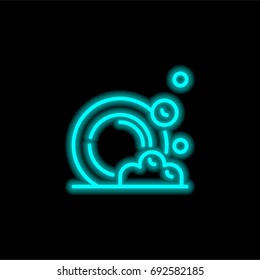 Wash blue glowing neon ui ux icon. Glowing sign logo vector