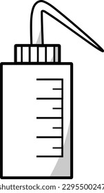 A wash bottle. It's a flexible bottle with a bent tube used to direct a stream of water onto something that needs to be rinsed or washed.