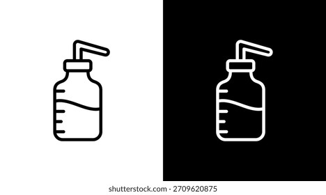 Botella de lavado de diseño de conjunto de iconos blancos