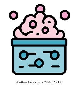 Wash bucket icon outline vector. Cleaning household. Company service color flat