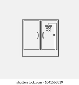wash cabin line vector icon