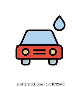 Wash, car, drop icon. Simple color with outline vector elements of aqua icons for ui and ux, website or mobile application