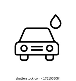 Lávate, coche, icono de caída. Línea simple, contorno de elementos vectores de iconos de aqua para ui y ux, sitio web o aplicación móvil