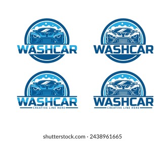 Wash Car Logo Set Vektor-Illustration
