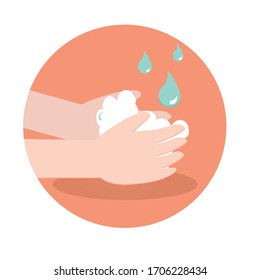 Wash clean hands without germs.