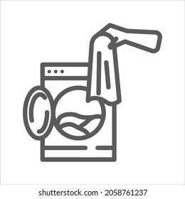 Wash Clothes Laundry And Dry Clean Simple Icon Vector