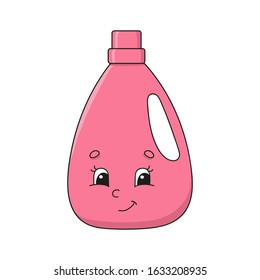 Wash detergent. Cute character. Colorful vector illustration. Cartoon style. Isolated on white background. Design element. Template for your design, books, stickers, cards, posters, clothes.