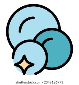 Vector de contorno del icono del platillo de lavado. Detergente líquido. Color plano del producto más limpio