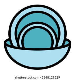 Wash dish icon outline vector. Liquid bottle. Water product color flat