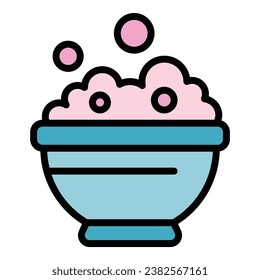 Wash dish icon outline vector. Home cleaning. Work floor color flat