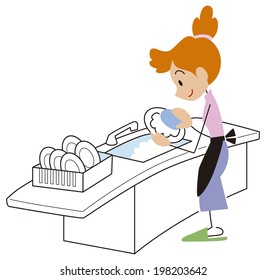 I wash the dishes