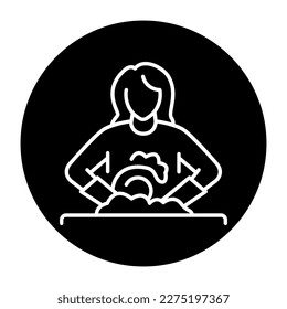 Wash dishes black line icon. Routine. Pictogram for web page.