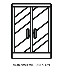 Wash Door Cabin Icon Outline Vector. Stall Glass. Water Bath