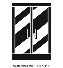 Wash door cabin icon simple vector. Stall glass. Water bath