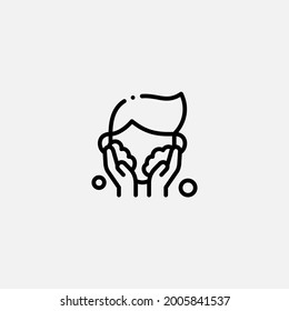 Wash-face-Symbol-Symbol, Vektorsymbol, Symbol, Logo-Illustration für Web und Mobile