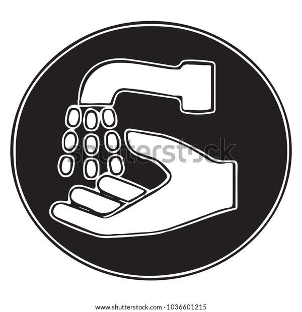 Wash Faucet Icon Hand Wash Sign Stock Vector Royalty Free