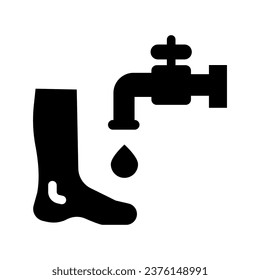 wash feet glyph icon illustration vector graphic. Simple element illustration vector graphic, suitable for app, websites, and presentations isolated on white background