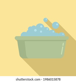 Wash foam basin icon. Flat illustration of Wash foam basin vector icon for web design