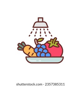 Wash Foods icon in vector. Illustration