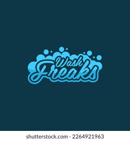 Wash freak brand text creative logo design