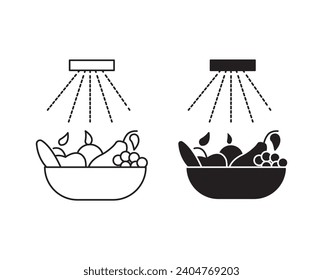 Wash fruits icon set. vector illustration