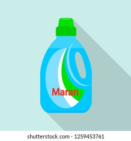 Wash gel bottle icon. Flat illustration of wash gel bottle vector icon for web design