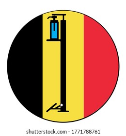 Wash gel icon in a Belgian flag background circle,Vector illustration.