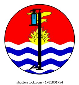 Wash gel icon in a Kiribati flag background circle,Vector illustration.