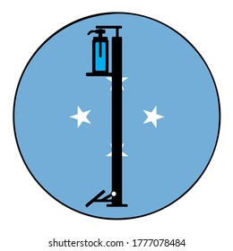 Wash gel icon in a Micronesia flag background circle,Vector illustration.