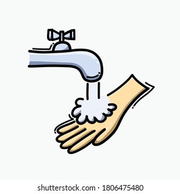 Wash hand doodle color vector icon. Drawing sketch illustration hand drawn line.
