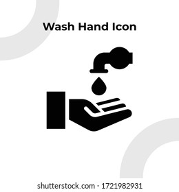 Wash Hand Icon with Glyph Style, Vector Editable