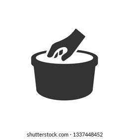 Wash Hand Icon. Laundry Rule Illustration As A Simple Vector Sign & Trendy Symbol for Design and Websites, Presentation or Mobile Application.