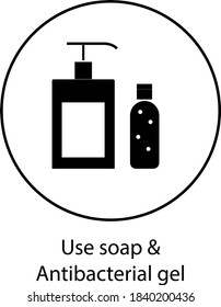 Wash hands. Arm in foam soap bubbles. Disinfection, skin care. Antibacterial washing.