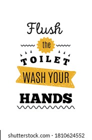 wash hands Bathroom Print design, toilet decoration in A4 format, restroom illustration, creative placard