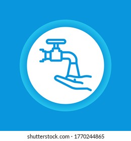 Waschen Sie die Farbe der Hände. Hygienesymbol. Piktogramm für Webseiten, mobile App, Promo. Bearbeitbarer Hub