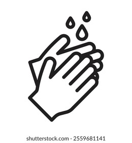Wash hands icon Flat art in black and white isolated