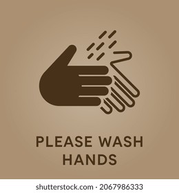 Wash hands icon. Hand washing banner. Self protection rule. Healthy recommendation. Sanitize yourself. Health care poster. Wet wipe tips. Vector illustration design.
