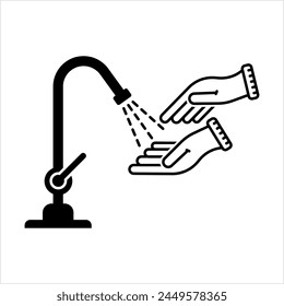 Wash Hands Icon, Handwashing, Hygiene Icon, Clean Hands Icon, Cleaning Hands To Remove , Grease, Microorganisms Or Other Unwanted Substances Vector Art Illustration