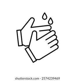 Wash hands icon linear logo isolated
