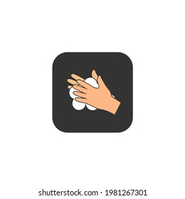 wash hands icon on a white background