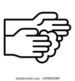 Icono de lavar las manos. Icono de vector de lavado de contornos para diseño web aislado en fondo blanco