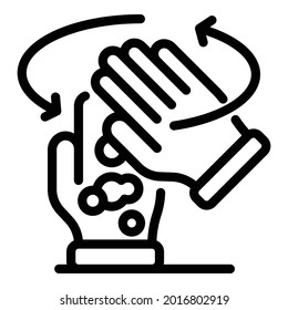 Wash hands icon. Outline wash hands vector icon for web design isolated on white background