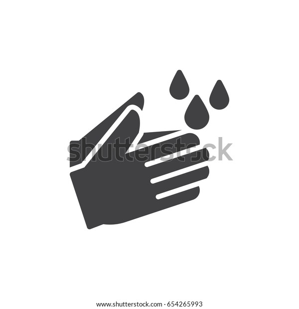 白い背景に手を洗うアイコンベクター画像 塗りつぶされた平らな記号 実線の絵文字 衛生シンボル ロゴイラスト ピクセル パーフェクト のベクター画像素材 ロイヤリティフリー