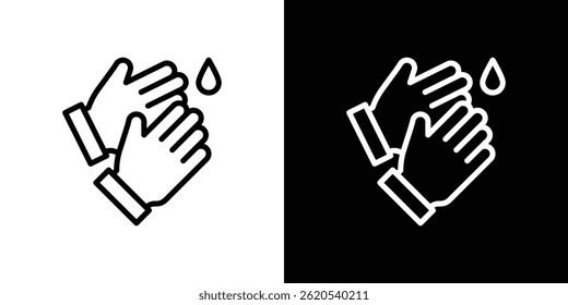 Vector del icono de las manos del lavado, Plantilla del logotipo de la ilustración en estilo de moda