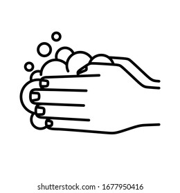 Wash hands icon/ Washing hands with soap vector illustration