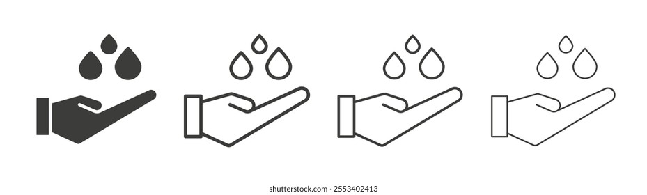 Wash hands icons collection. vector set in black color