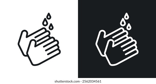 Wash hands icons. vector set in black colors